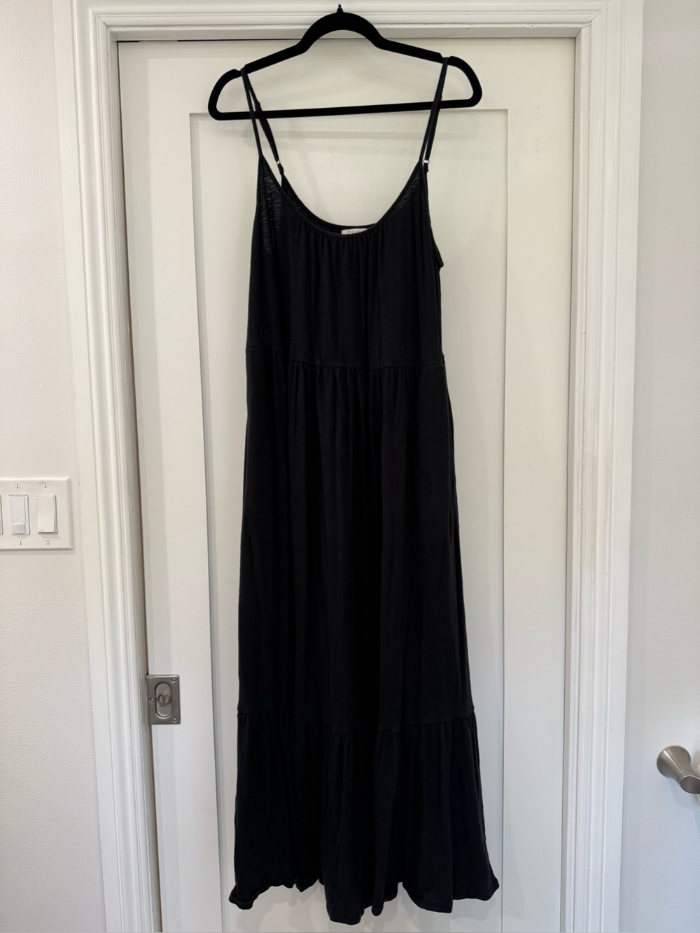 Z Supply Black Maxi Slip Dress with Spaghetti Straps
